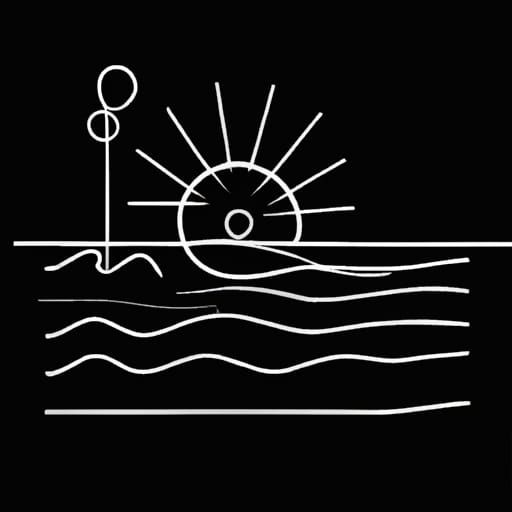 Surreal Sunset on a Black Background in Picasso Style