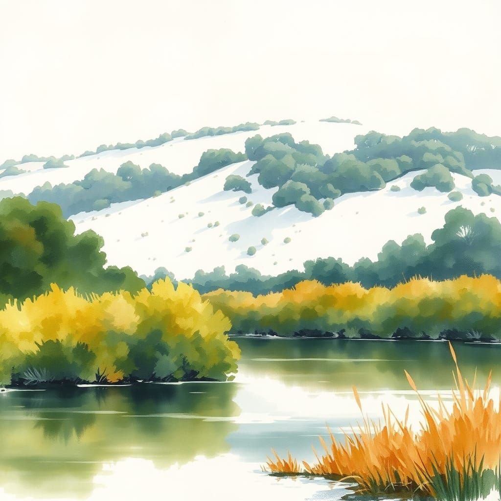 Impressionist Sundays River Landscape with Low Coastal Bush ...