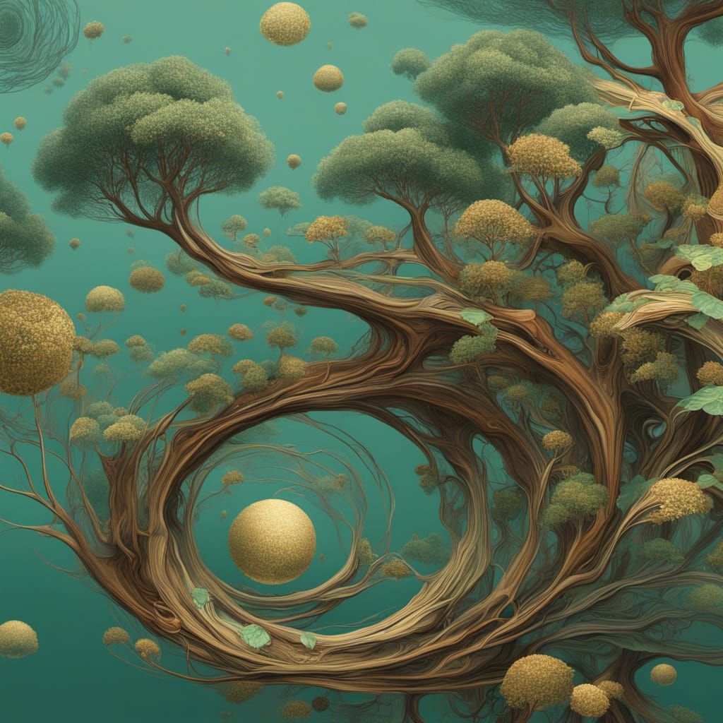 Abstract Surrealism Painting of a Pickled Bean Sea