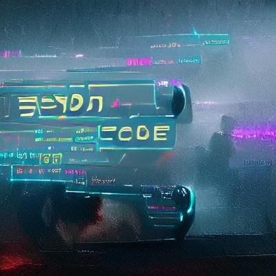 Cyberpunk Morse Code in Neon Cityscape