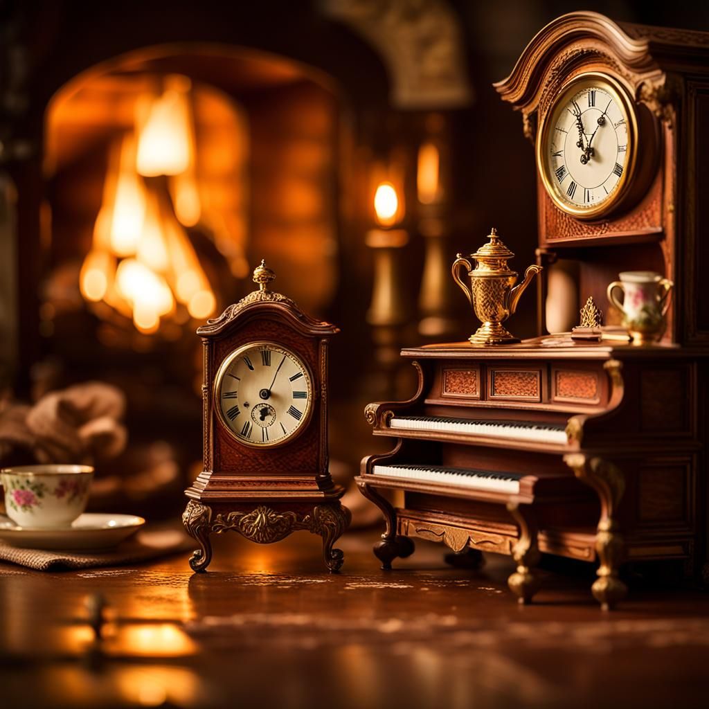 Miniature Living Room in Antique Teacup