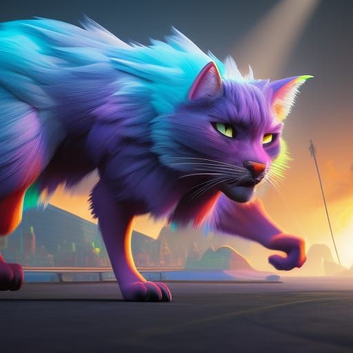 Hercules as Cartoon Cat: 3D Digital Art