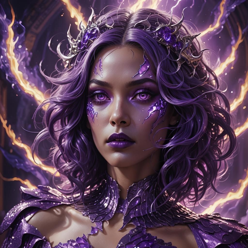 Purple Queen in a Hyperrealistic Universe