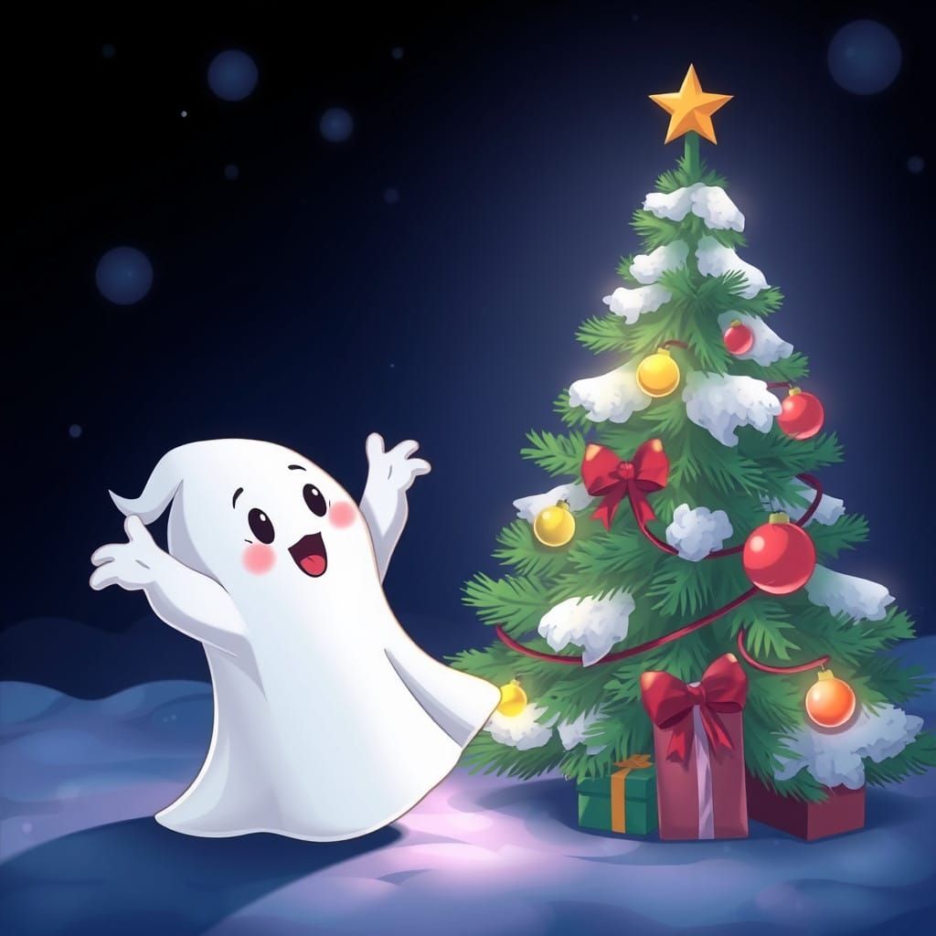 Manga-Inspired Ghost Decorates Christmas Tree with Anime Cha...