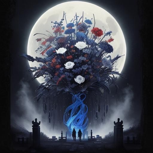 Ethereal Gothic Dancer in a Graveyard