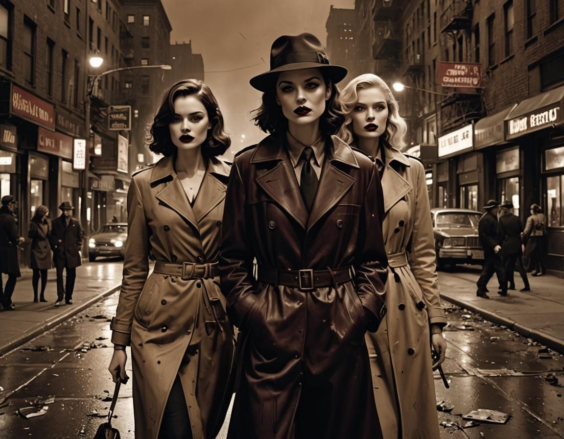 Noir Scene: Two Women in 1920s Style