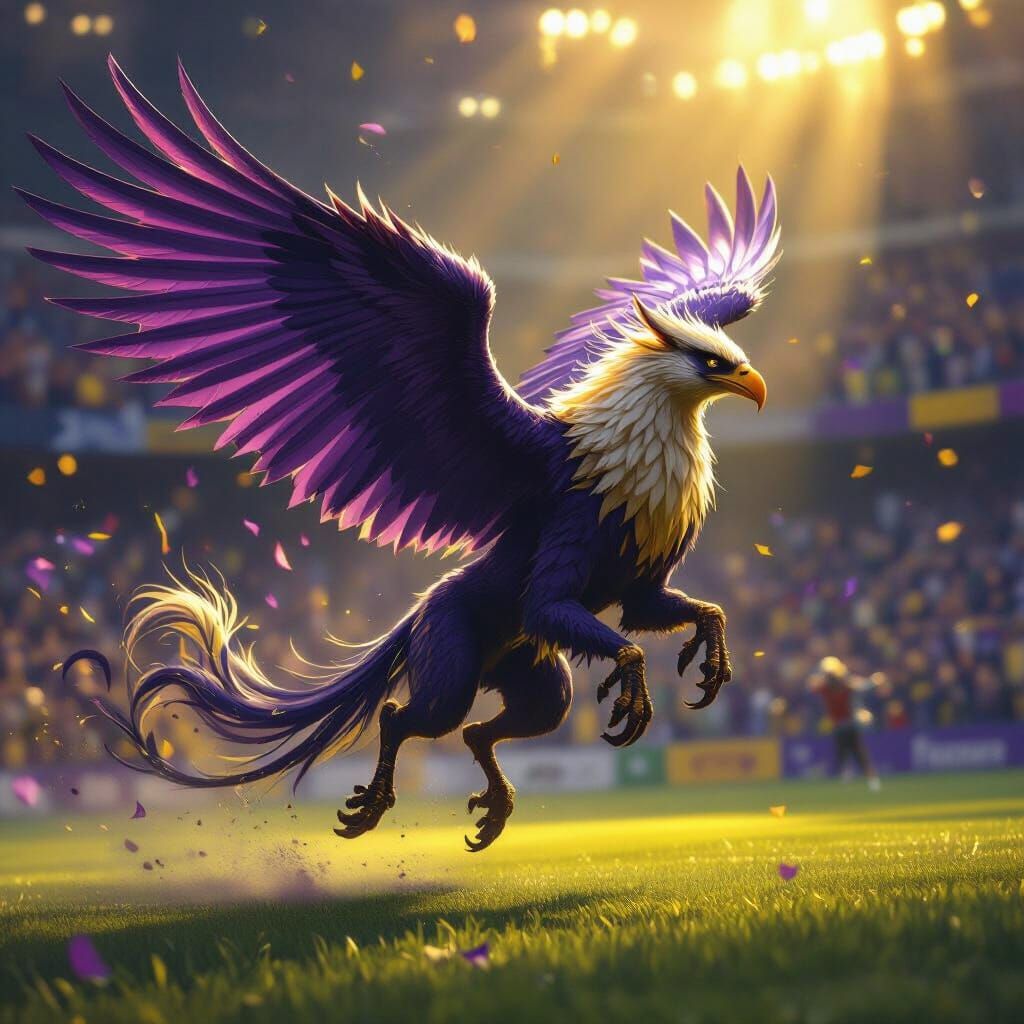 Dark Fantasy Griffon in Quidditch Match Concept Art