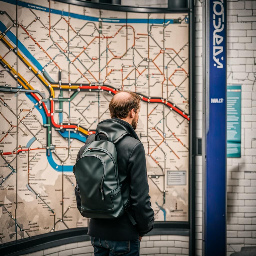 Distorted London Underground Map in Railway Station