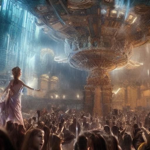 Rainy Space Celebration: Epic Digital Matte Painting