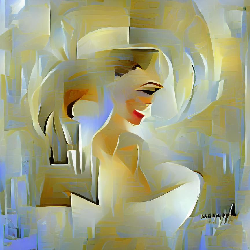 Abstract Art Deco Portrait of a Woman