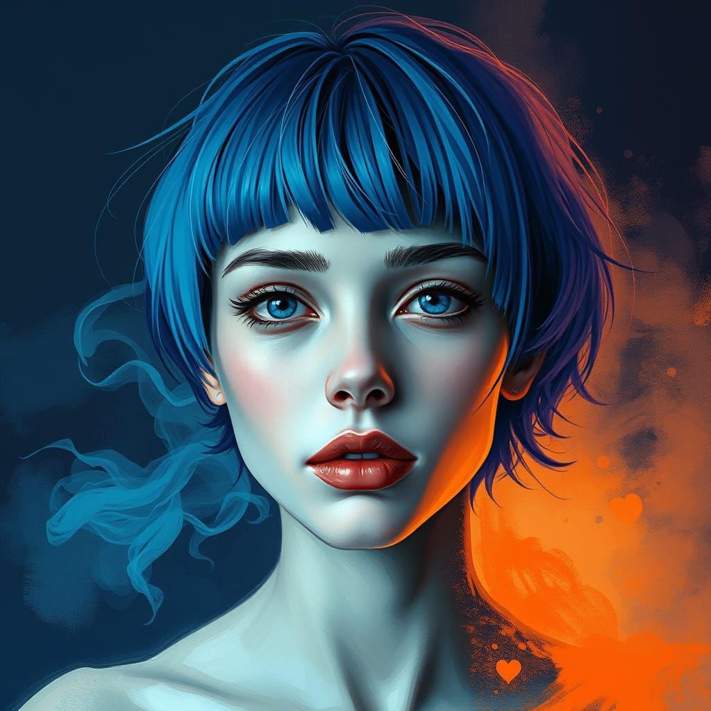 Woman's Head in Dreamlike Abstraction