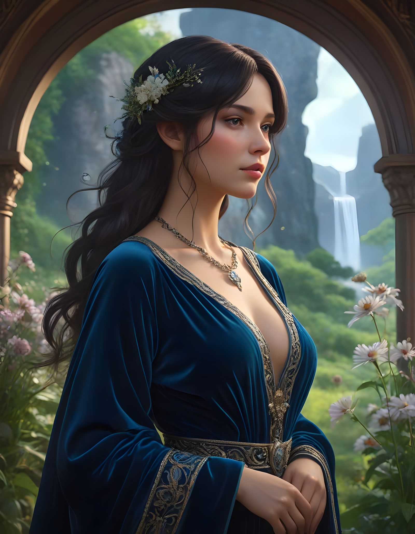 Goddess of the Moon Illuminates the Night Sky in Ethereal Po...