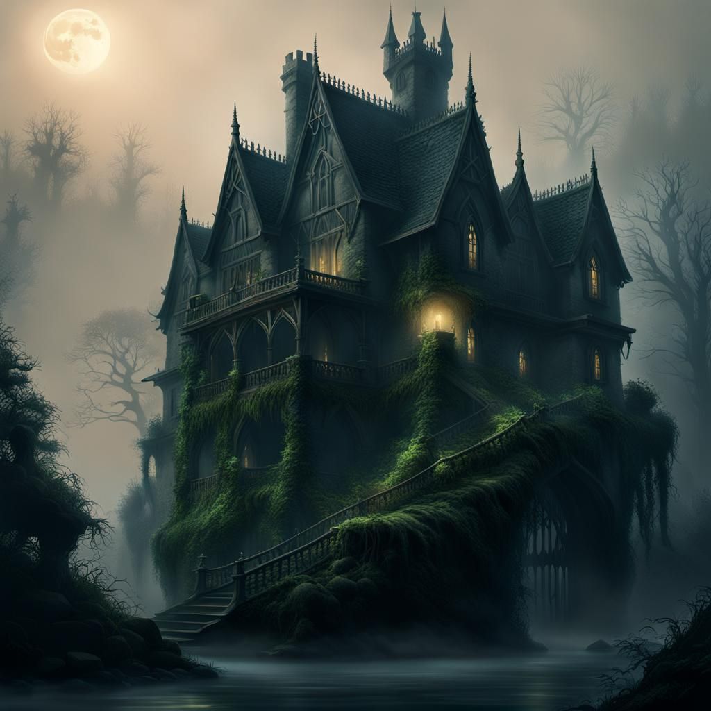 Cinematic Woodland Manor Under Twilight