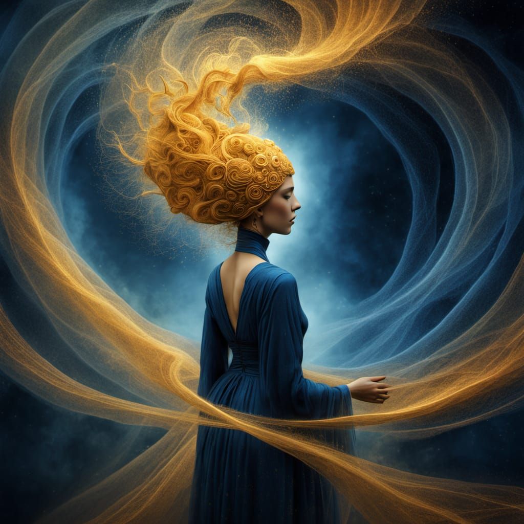 Soul's Dance Between Light and Shadow in Ethereal Digital Ar...