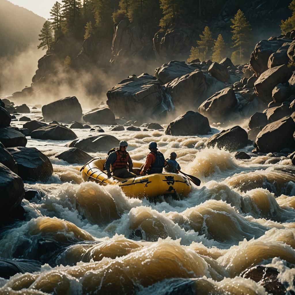 Rafter Navigates Rocky River in Cinematic Style