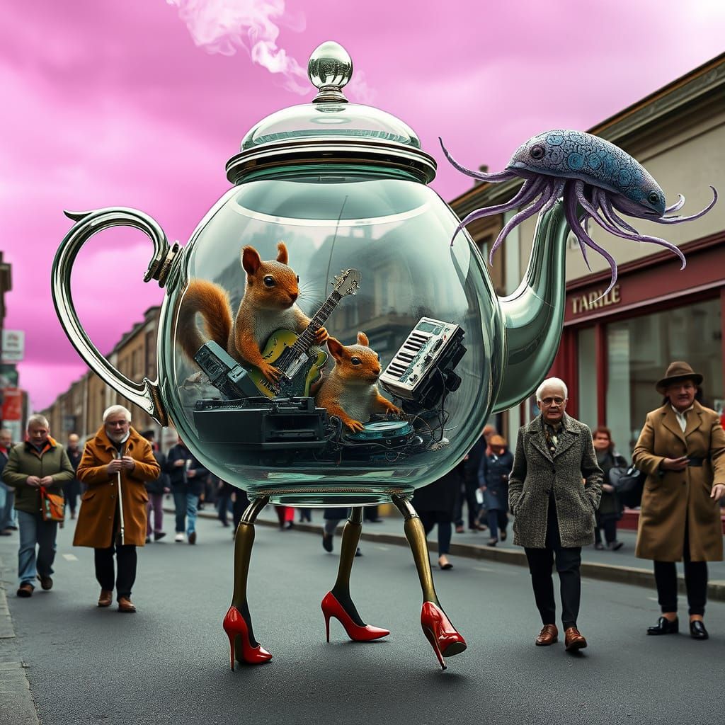 Surreal Teapot Parade in Kendal Town