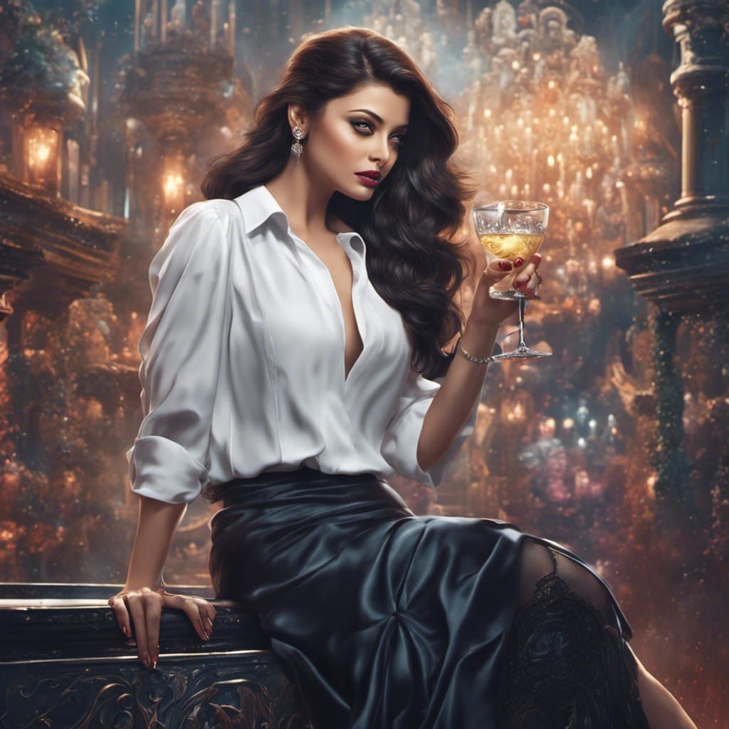Aishwarya Rai Portrait in Detailed Matte Painting