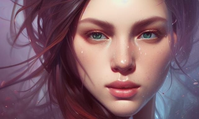 Dreamy AI Girl Portrait with Volumetric Lighting
