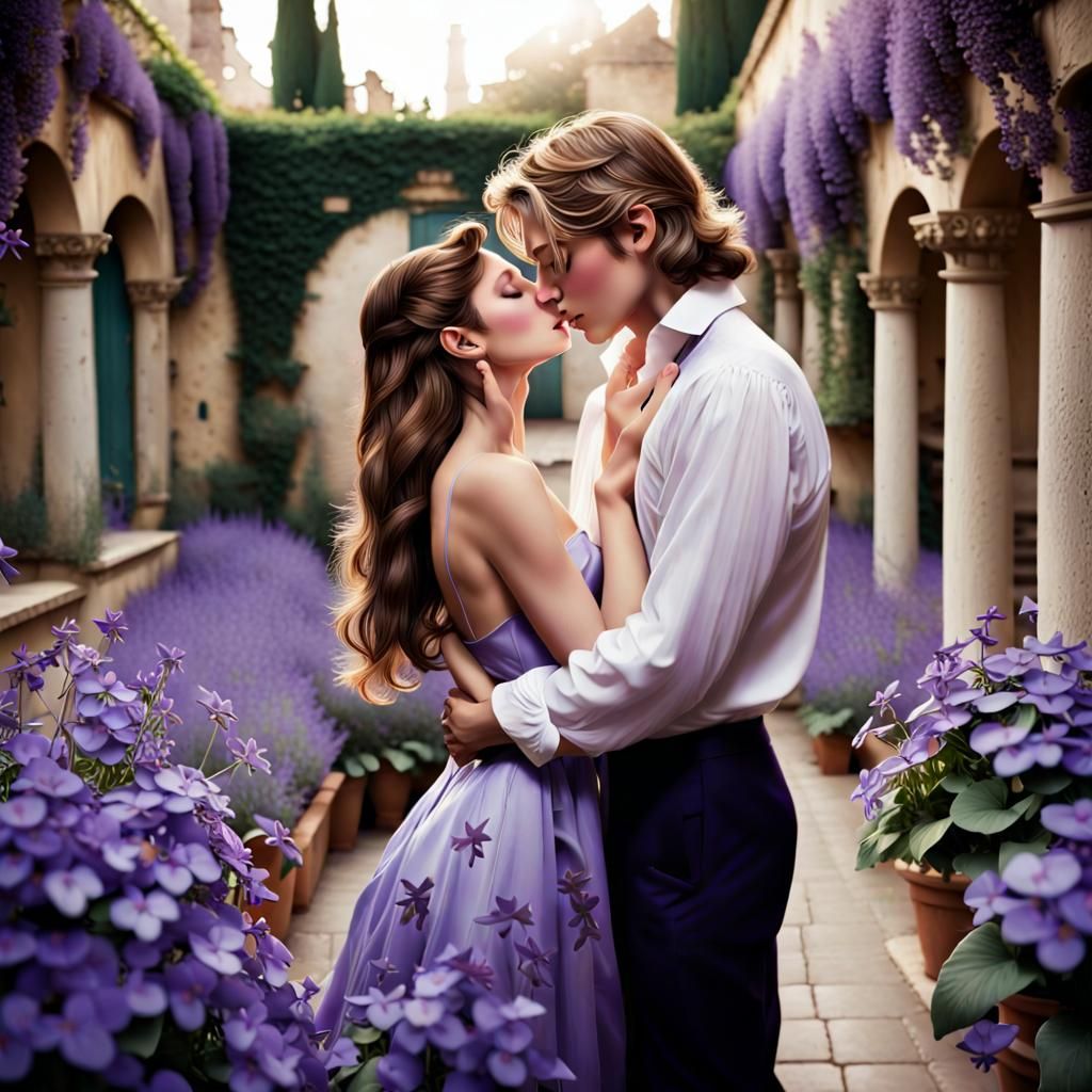 Passionate Kiss in Violet Garden