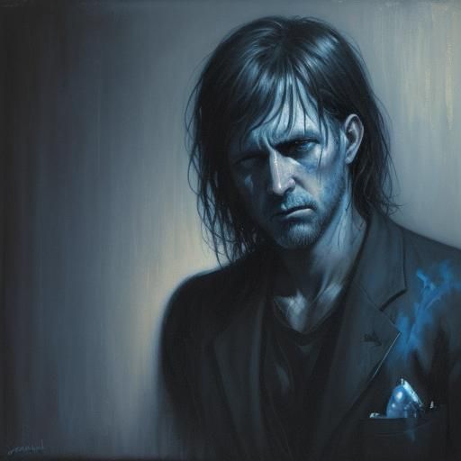 Melancholic Figure: An Illustration in Somber Tones