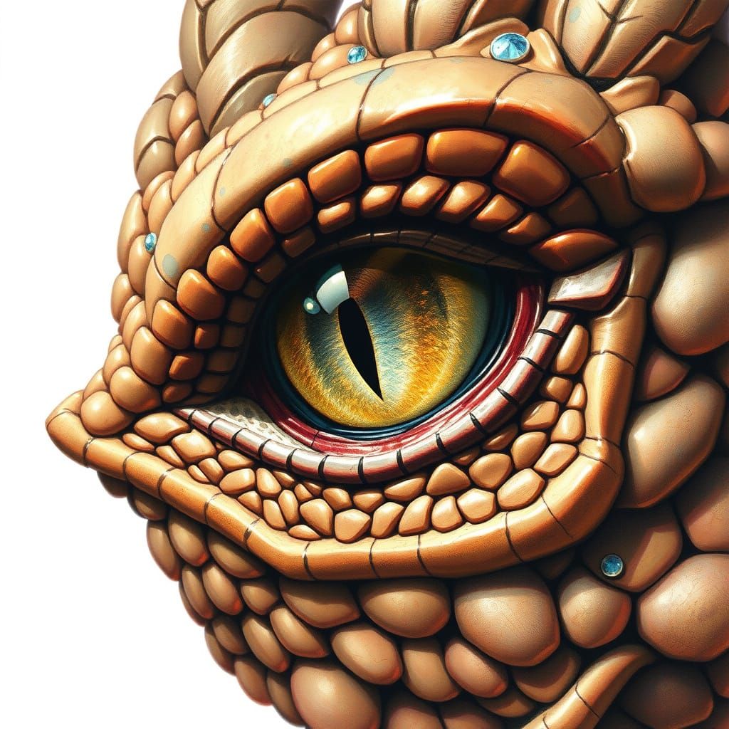 Intricate Dragon Eye Close-up in Fantasy Art Style