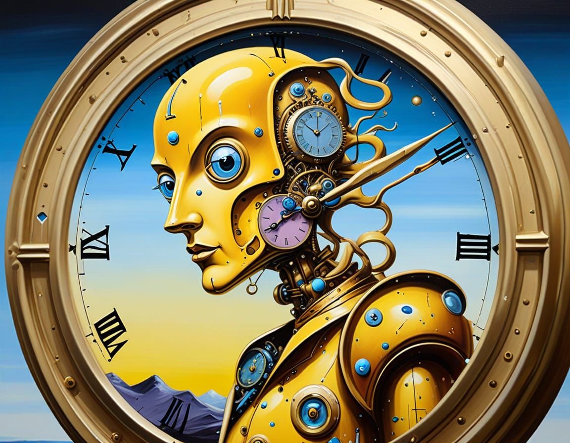 Robot Painter Creates Surreal Melting Clock Art