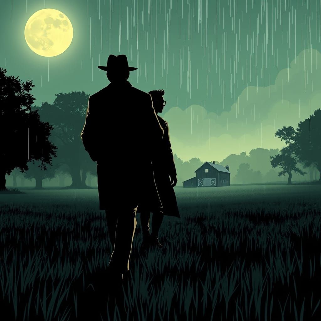 Private Detective and Scientist in Comic Book Style