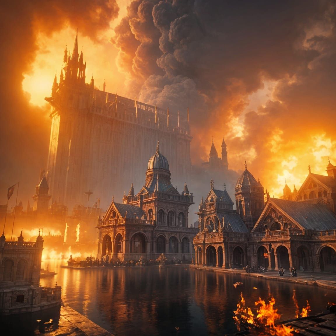 Epic High Fantasy Scene in 3D Game Cinematic Style