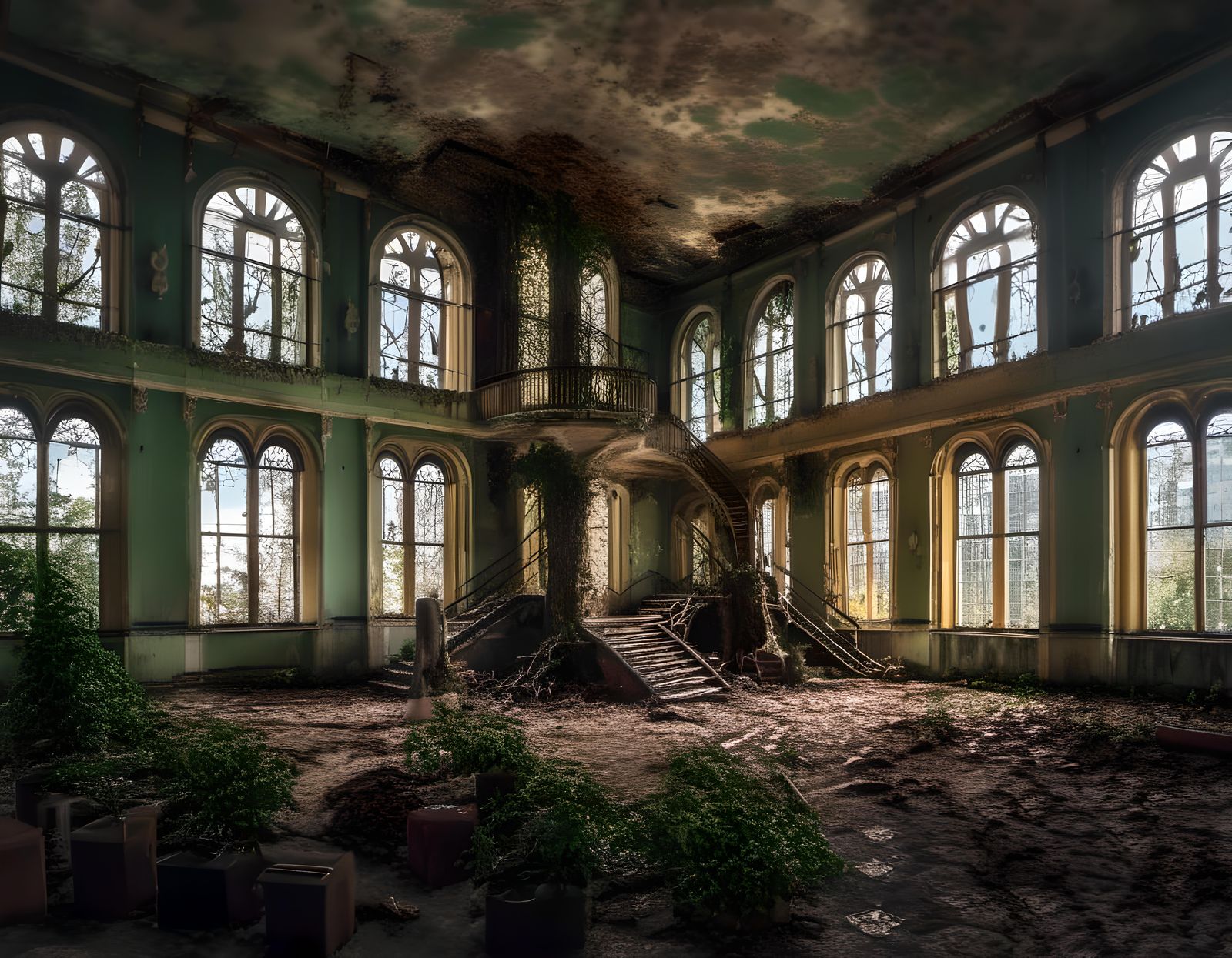 Abandoned Opulent Hotel Reclaimed by Nature