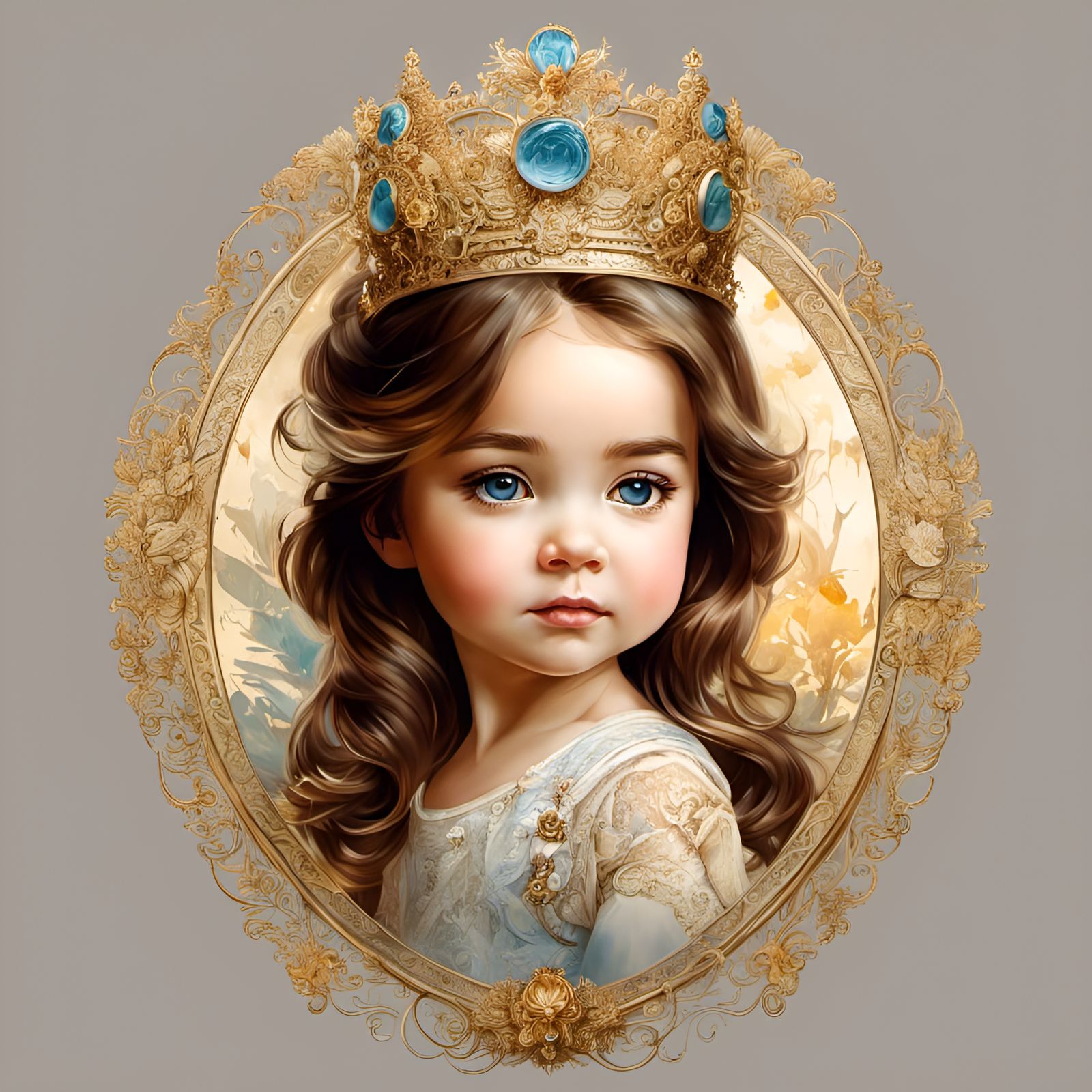 Chibi Baby Princess Kate Middleton Portrait