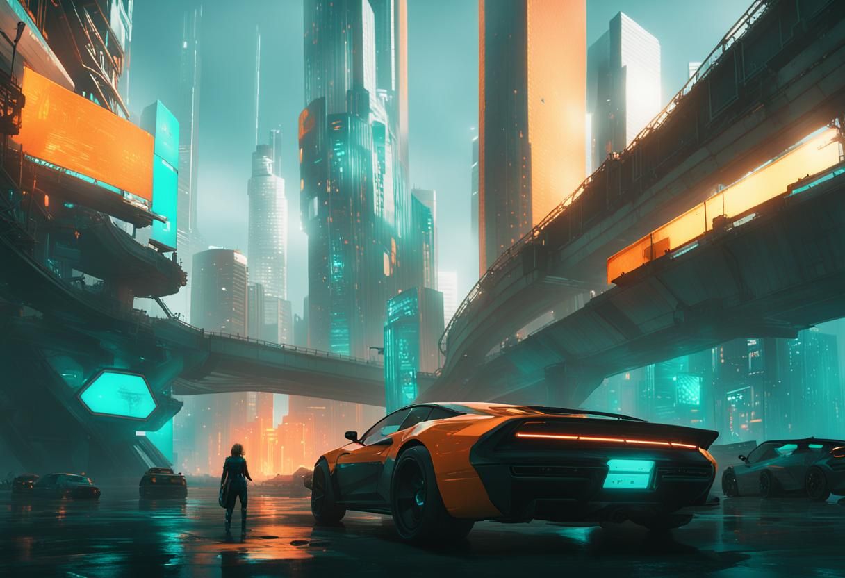 Cyberpunk City Concept Art in 8K Resolution