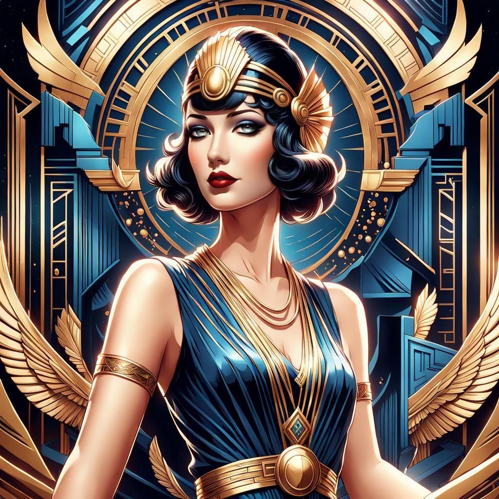 art deco flapper girl