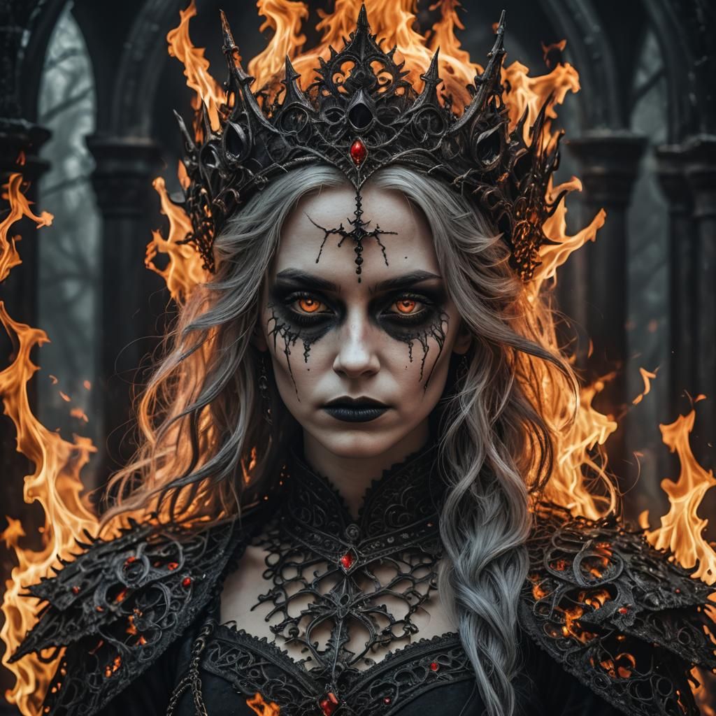 Gothic Fire Queen: Heartbreak in Hyperrealism