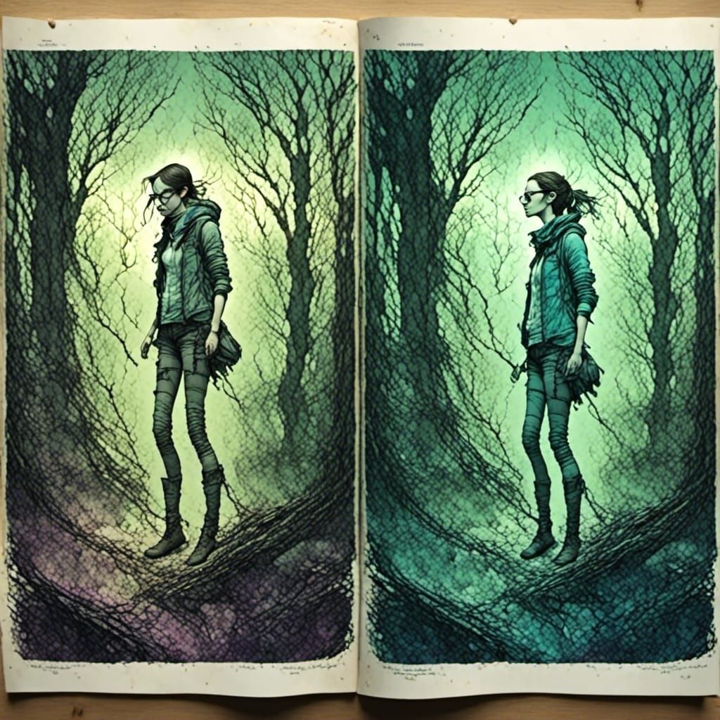 Impressionistic Comic Book Art Panel with Varied Colors