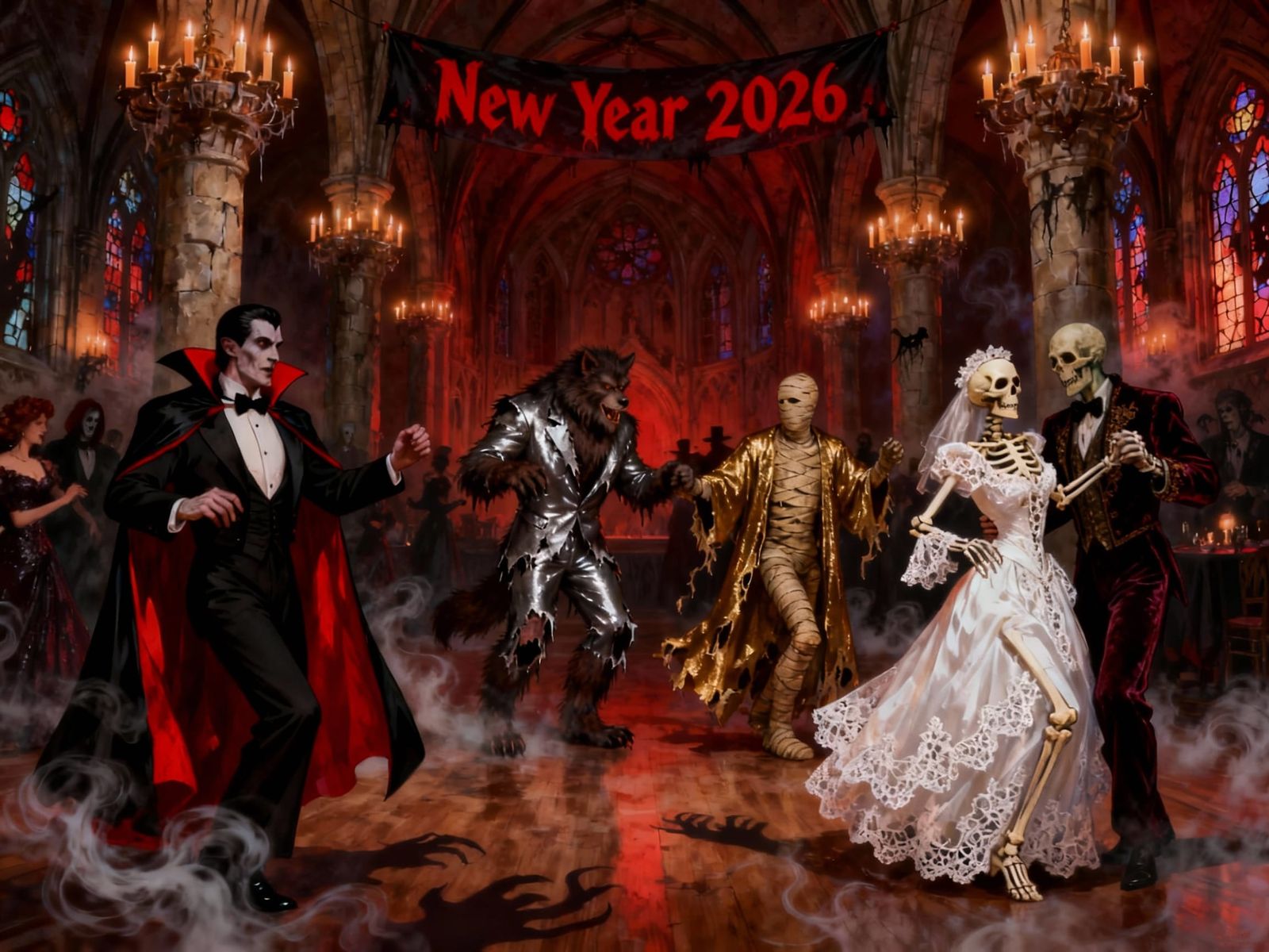 Classic Monsters Celebrate at Gothic New Years Ball