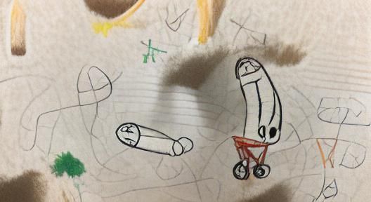 Crude Childlike Drawing of a Figure
