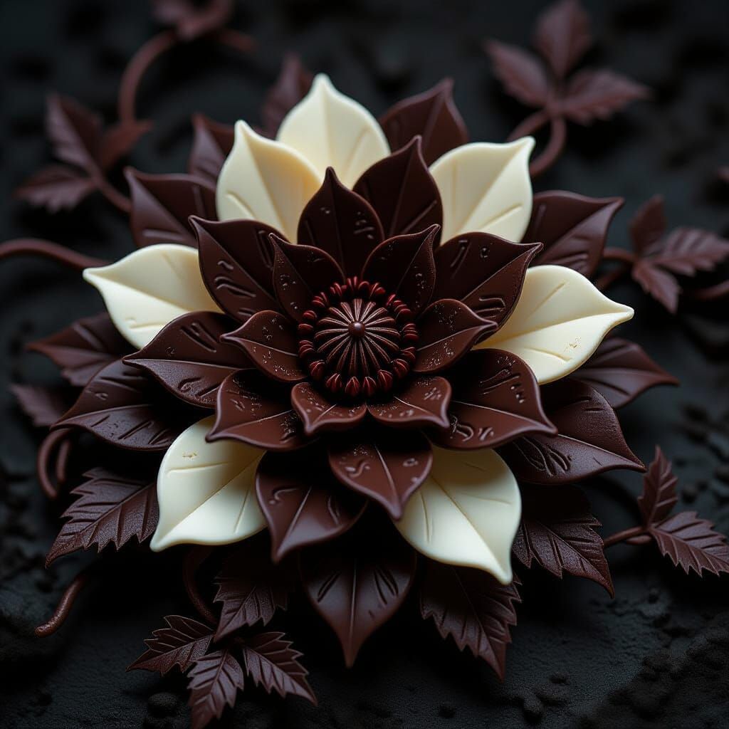 Chocolate Flower in Dark Fantasy Style