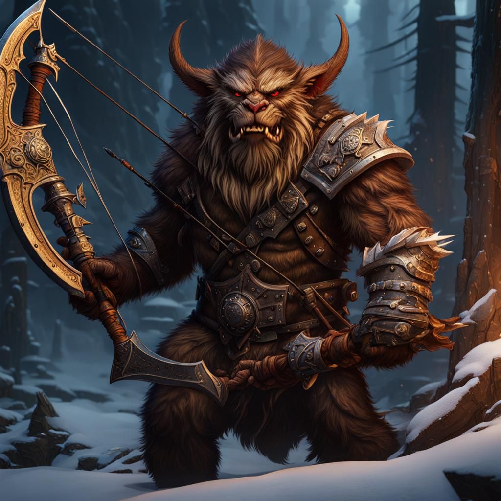 Bugbear with Crossbow: Fantasy Concept Art