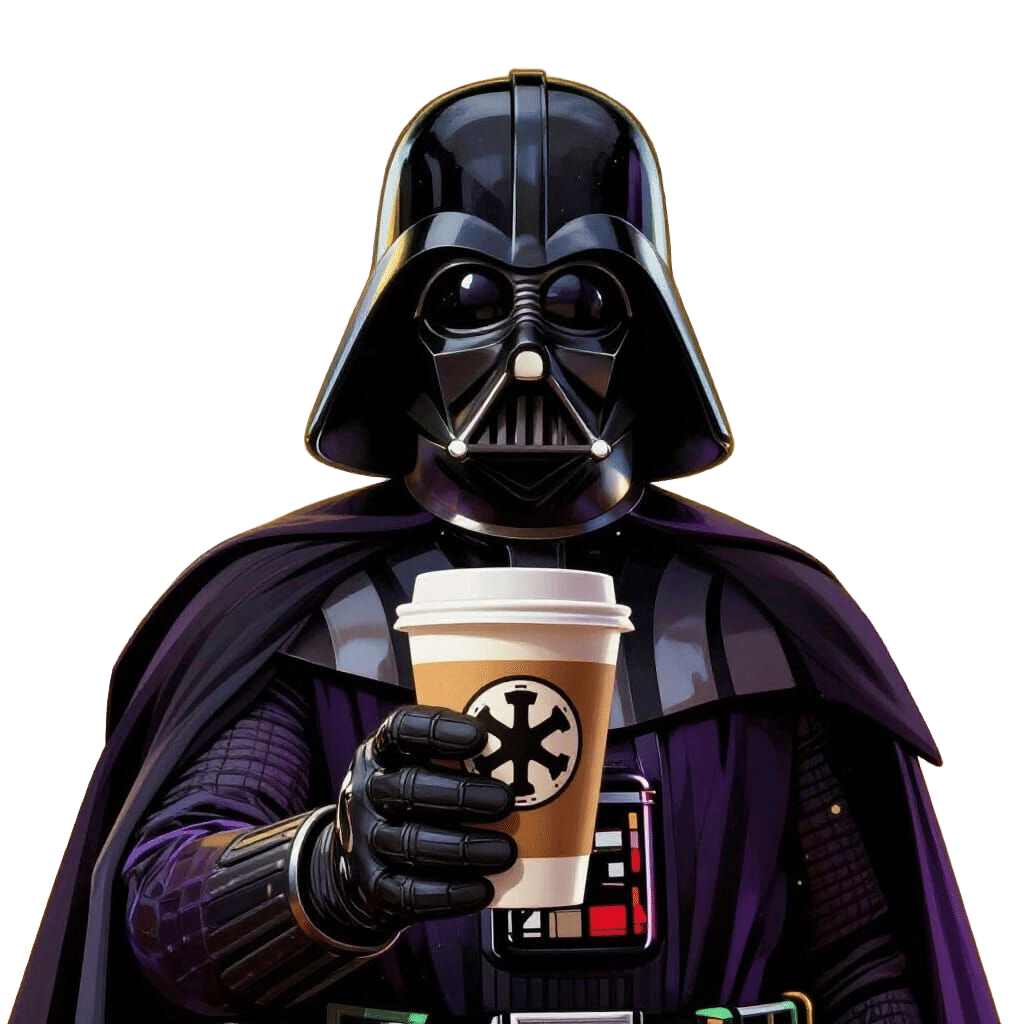 Darth Vader with Imperial Coffee Cup