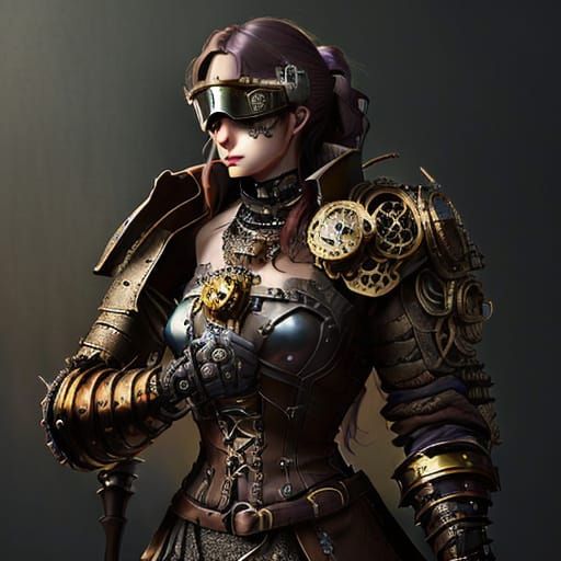 Steampunk Pirate on Dirigible Deck