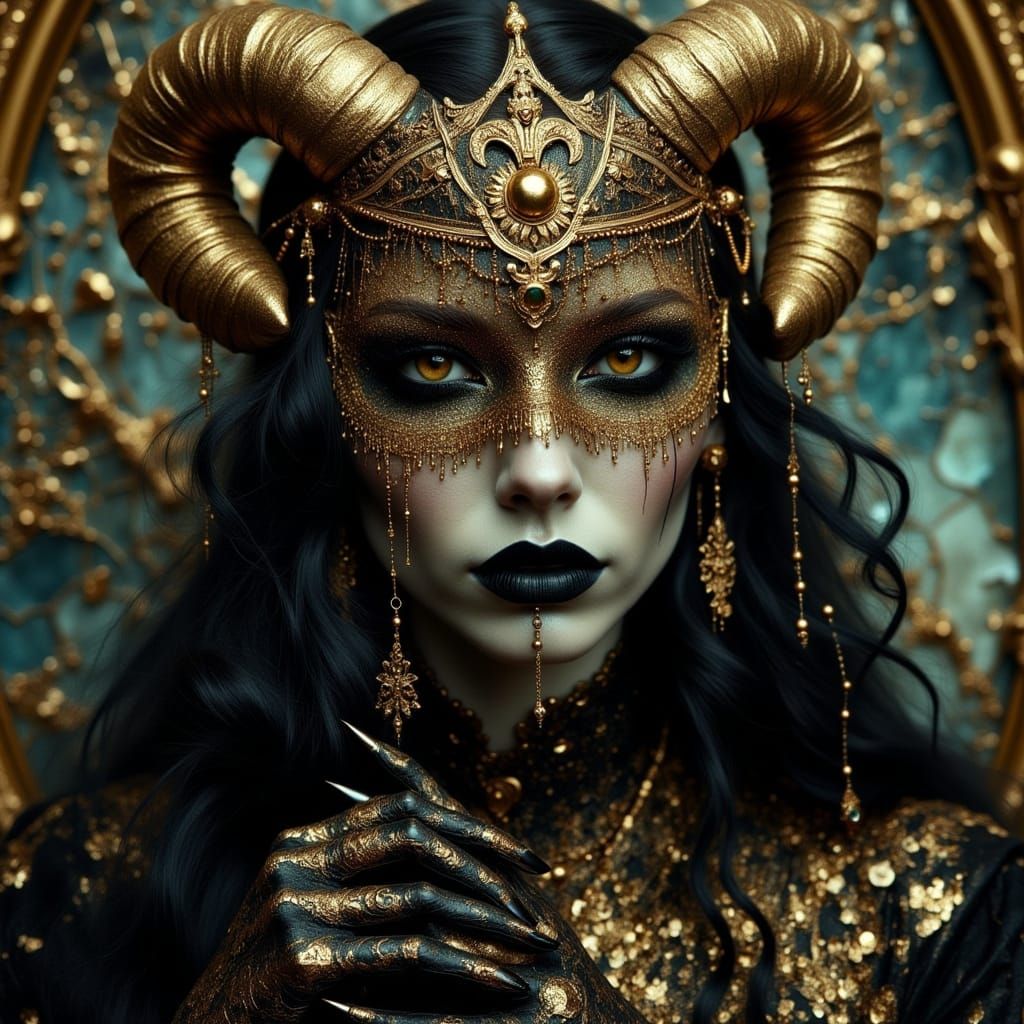 Gothic Oracle: Countess Umbra in Gold and Shadow