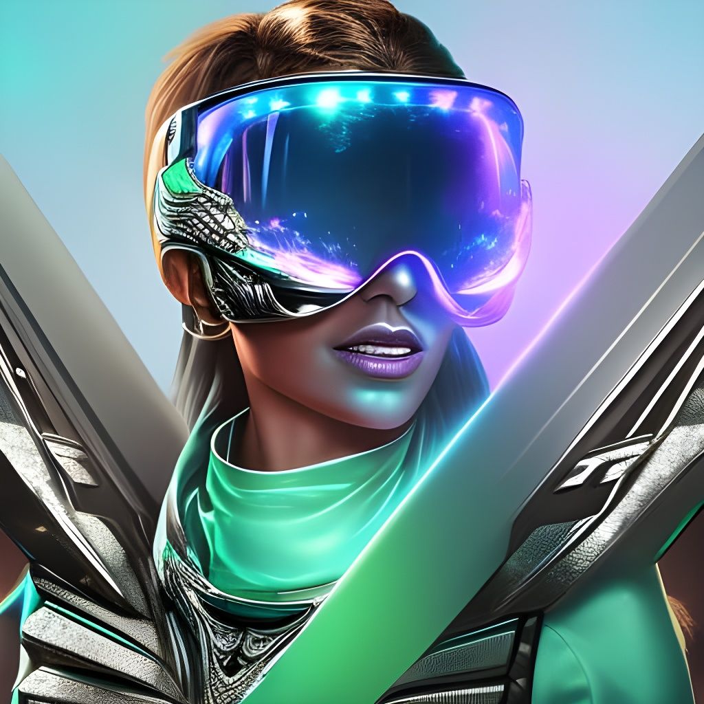 Hyperrealistic Alien Explorer Portrait with Mirrored Sunglas...