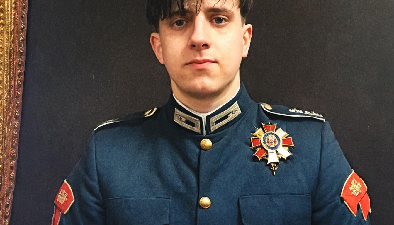 Powerful Leader Portrait in Neoclassical Oil Painting