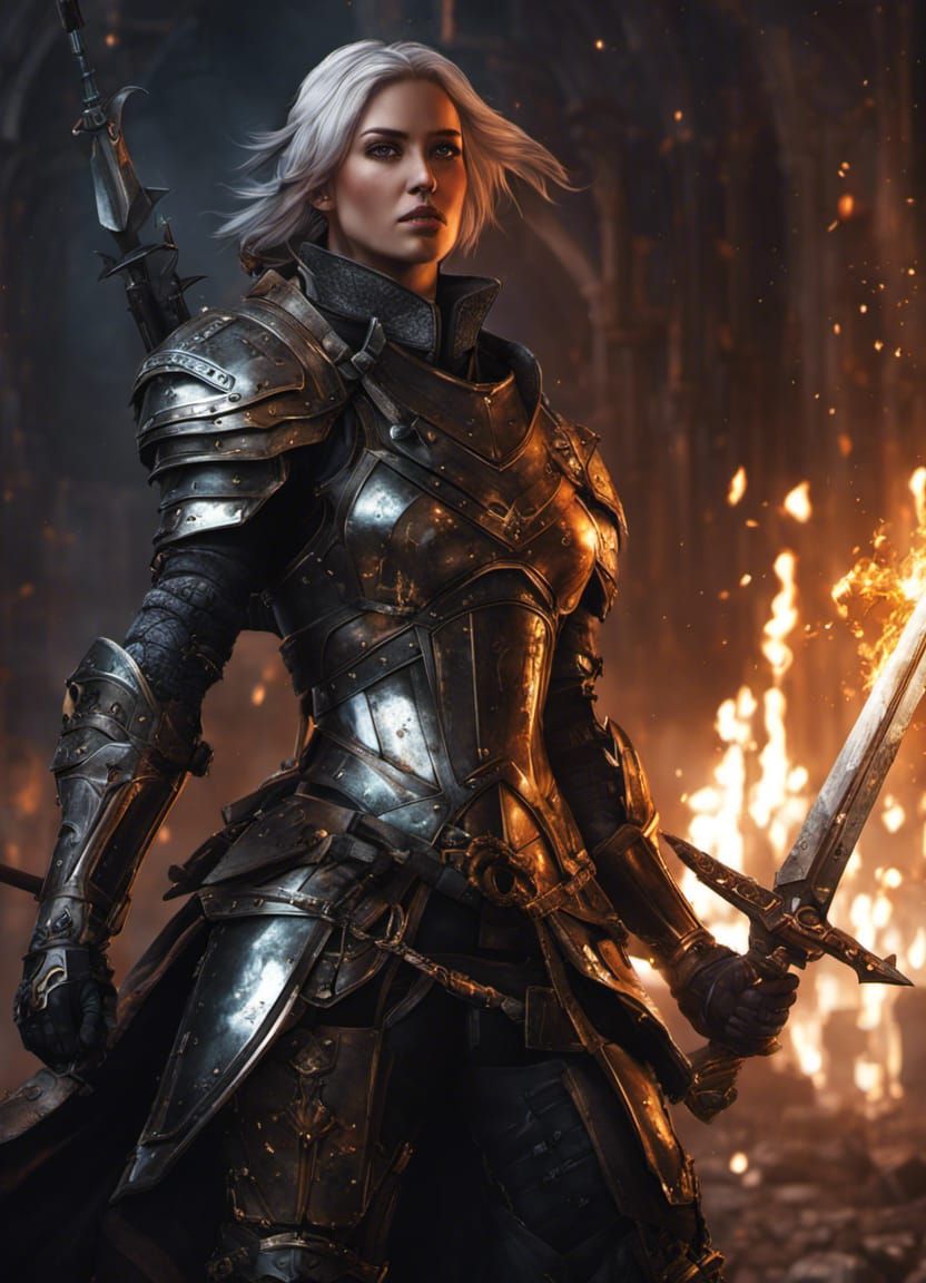 Aetherpunk Joan of Arc Digital Masterpiece