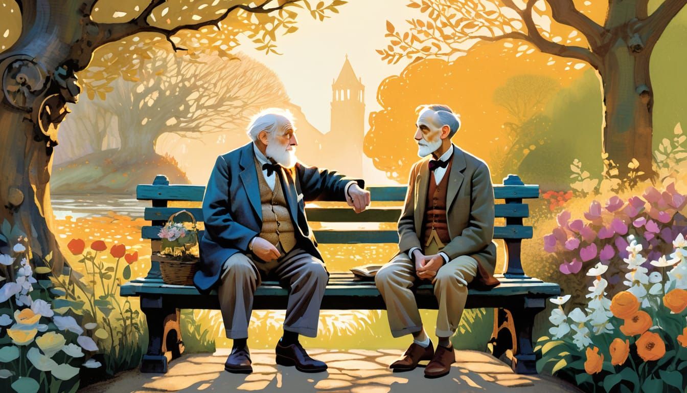 Two Generations Share a Tender Moment in Golden Light