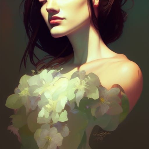 Lily Flower Portrait in Artgerm Style