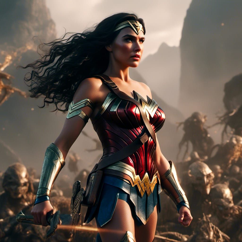 Cute Wonder Woman: Detailed Matte Painting