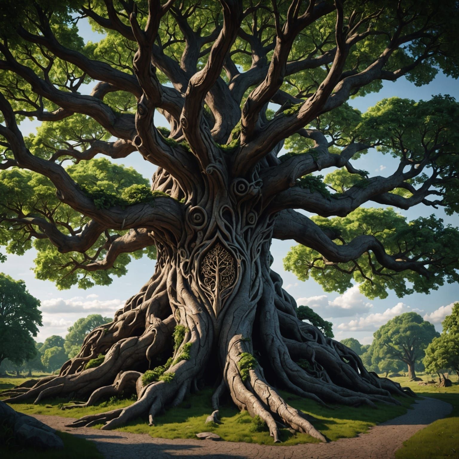 Hyperrealistic Yggdrasil with Intricate Details