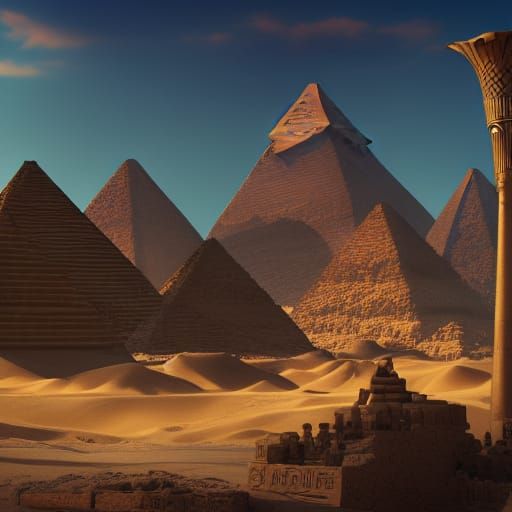 Fantastical Matte Painting of Egypt in Deep Color