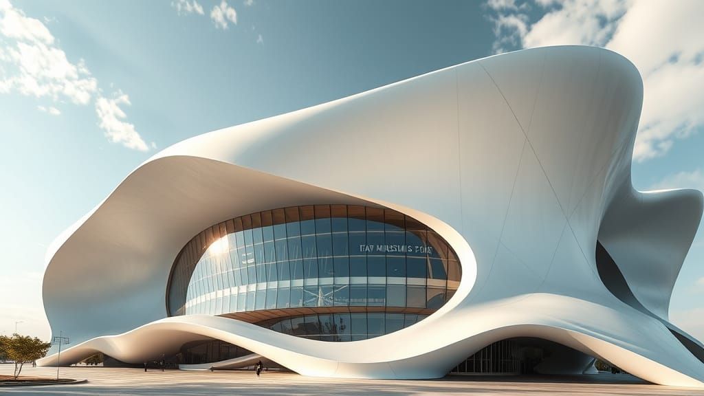 Surrealistic Architectural Fusion of Curves and Angles